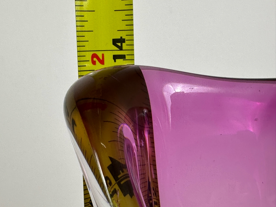 Vintage Val St Lambert Art Glass Vase French Amethyst Purple 14'H [Photo 11]