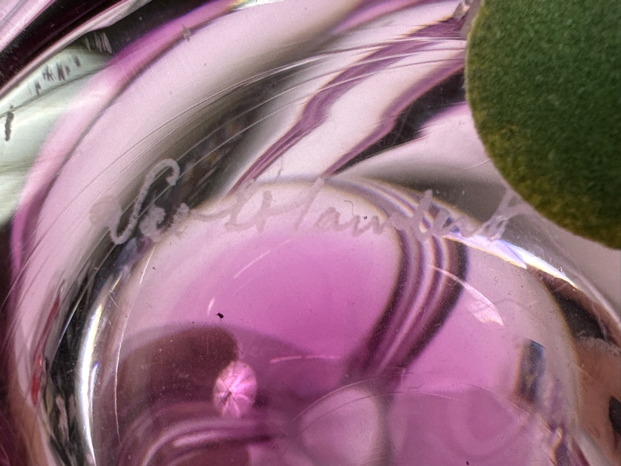 Vintage Val St Lambert Art Glass Vase French Amethyst Purple 14'H [Photo 8]