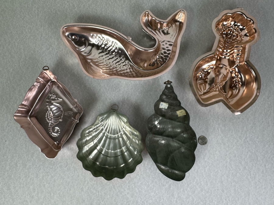 Five Vintage Nautical Themed Metal Jello Molds Wall Decor [Photo 7]