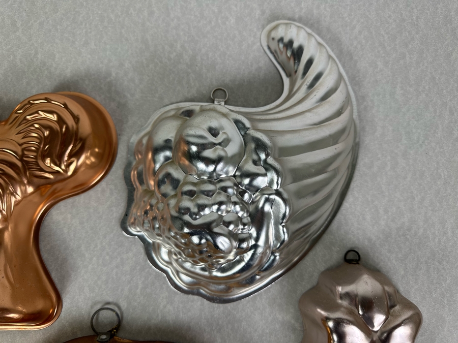 Five Vintage Metal Jello Molds Wall Decor [Photo 5]