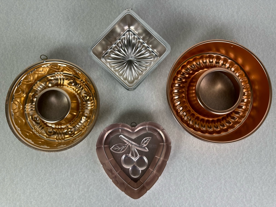 Four Vintage Metal Jello Molds Wall Decor [Photo 6]