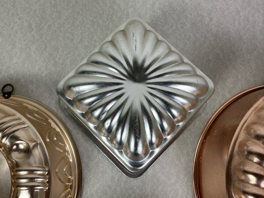 Four Vintage Metal Jello Molds Wall Decor [Photo 4]