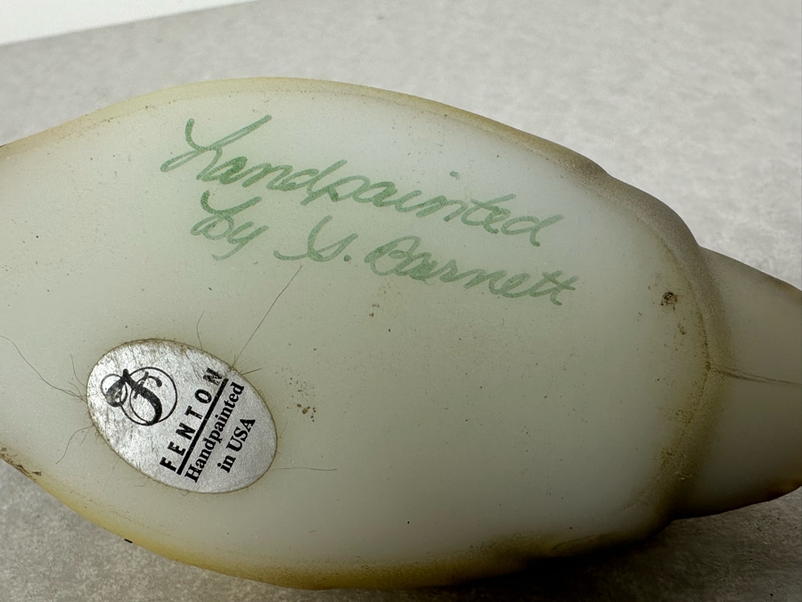 Artist Signed Hand Painted Fenton Glass Duck 5'W [Photo 6]