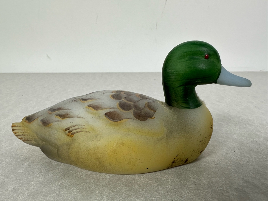 Artist Signed Hand Painted Fenton Glass Duck 5'W [Photo 4]