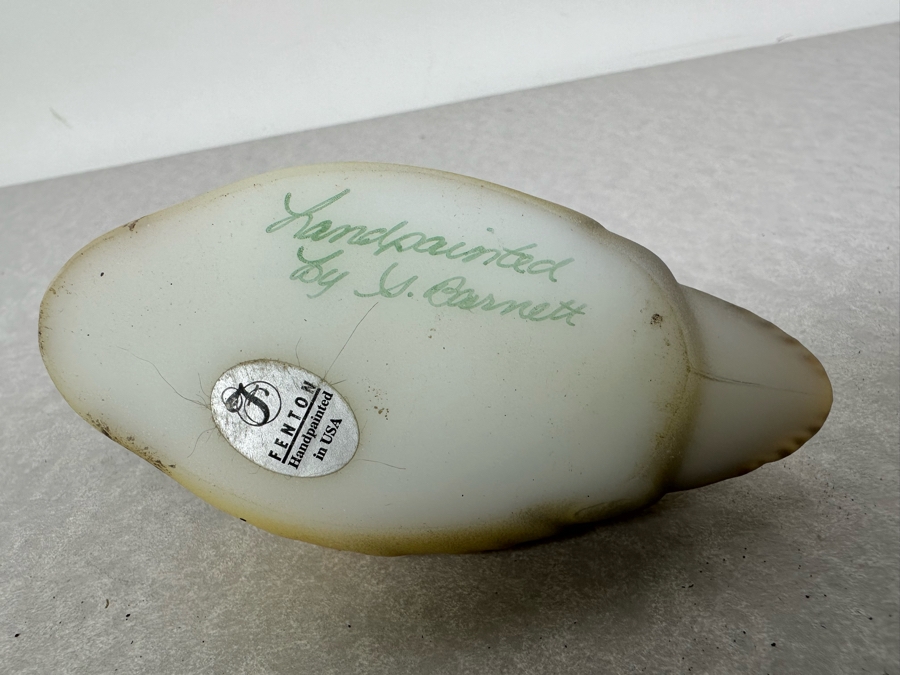 Artist Signed Hand Painted Fenton Glass Duck 5'W [Photo 5]