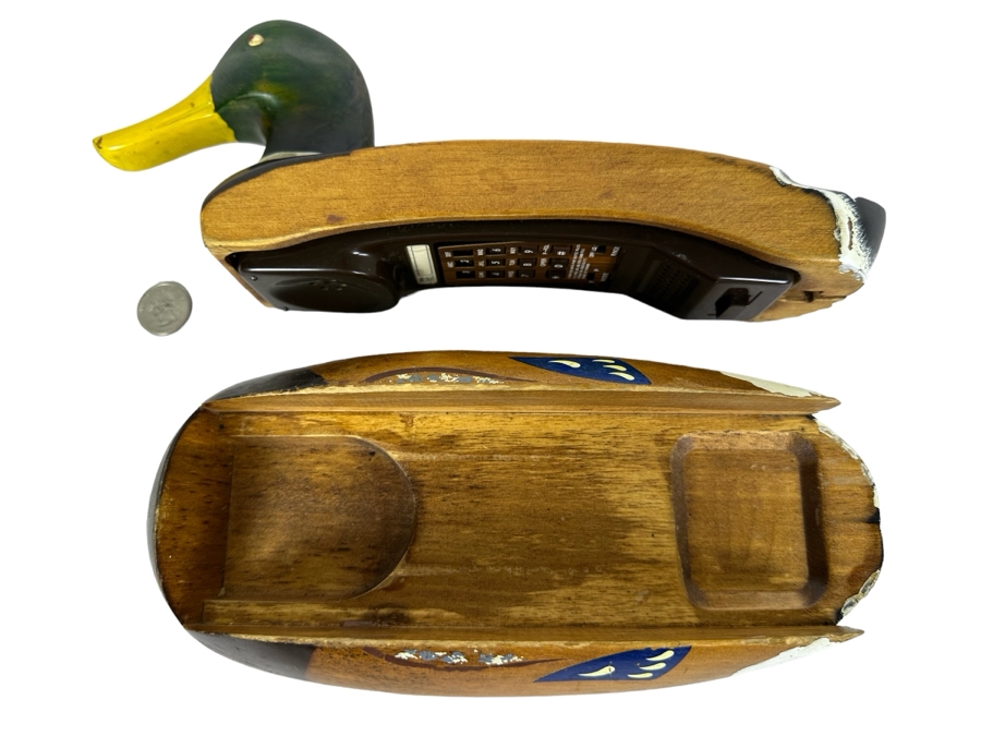 Hand Painted Wooden Duck Telephone 13'W  X 4.5'D X 6'H