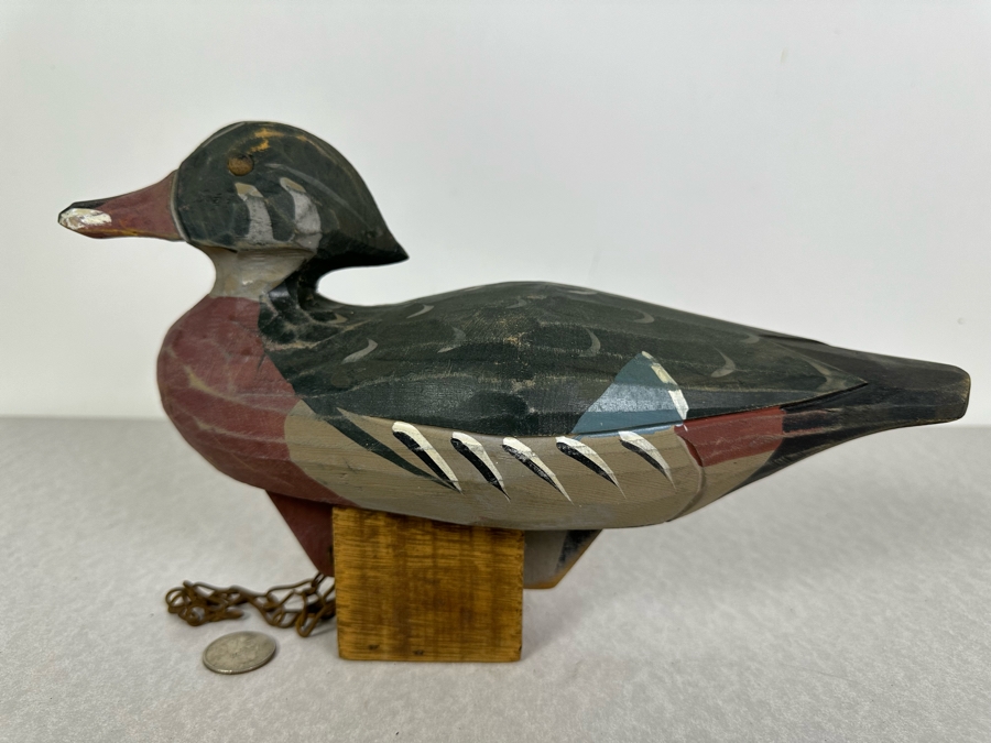 Vintage Hand Painted Wooden Duck Decoy 12'W X 5'D X 7'H [Photo 3]