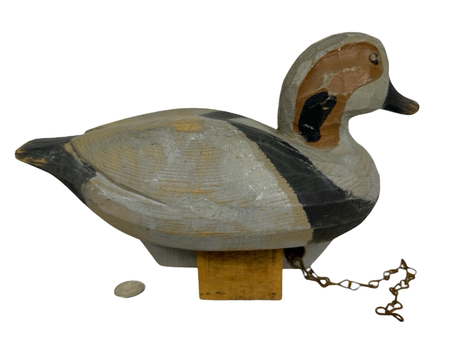Vintage Hand Painted Wooden Duck Decoy 12'W X 5'D X 7'H [Photo 1]