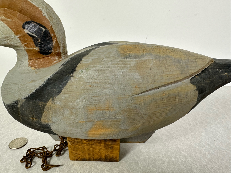 Vintage Hand Painted Wooden Duck Decoy 12'W X 5'D X 7'H [Photo 6]