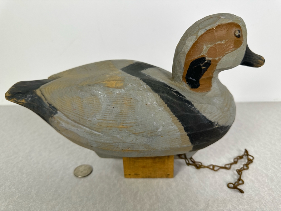 Vintage Hand Painted Wooden Duck Decoy 12'W X 5'D X 7'H [Photo 2]