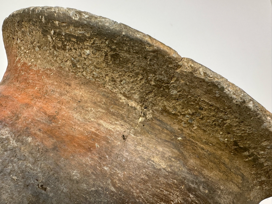 Antique Large Southern California Native American Pottery Olla Water Pot With Damage To Rim And Hairline Cracks On Bottom 13'W X 13'H [Photo 21]