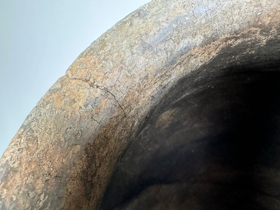 Antique Large Southern California Native American Pottery Olla Water Pot With Damage To Rim And Hairline Cracks On Bottom 13'W X 13'H [Photo 8]