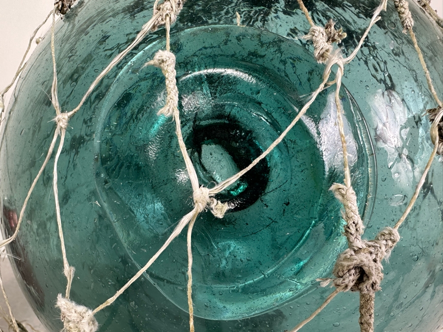 Large Vintage Japanese Glass Fishing Float, Light Blue 12'W [Photo 3]