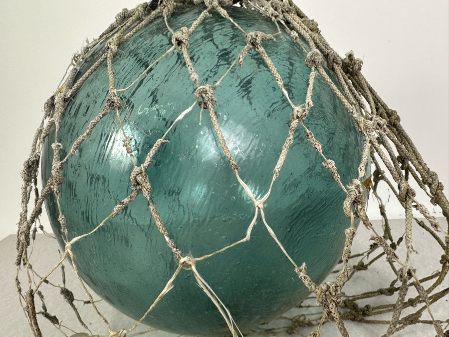 Large Vintage Japanese Glass Fishing Float, Light Blue 12'W [Photo 7]
