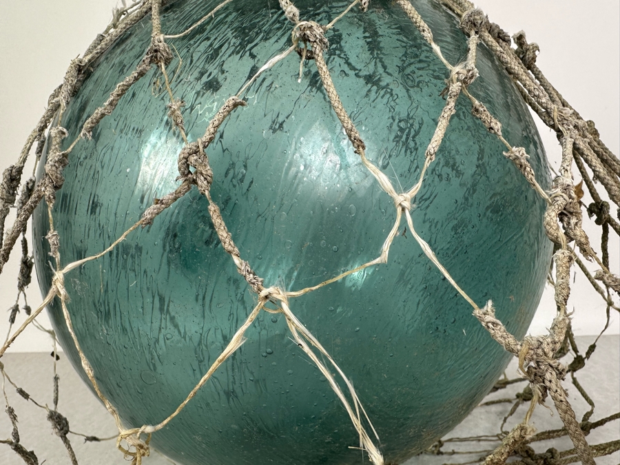 Large Vintage Japanese Glass Fishing Float, Light Blue 12'W [Photo 6]