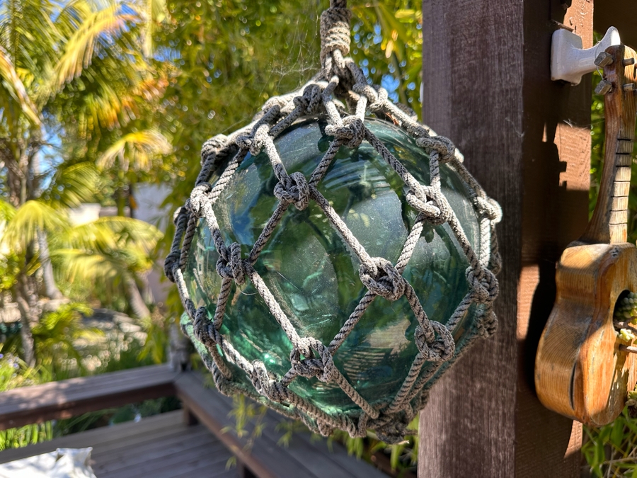 Large Vintage Japanese Glass Fishing Float 10'W	 [Photo 4]