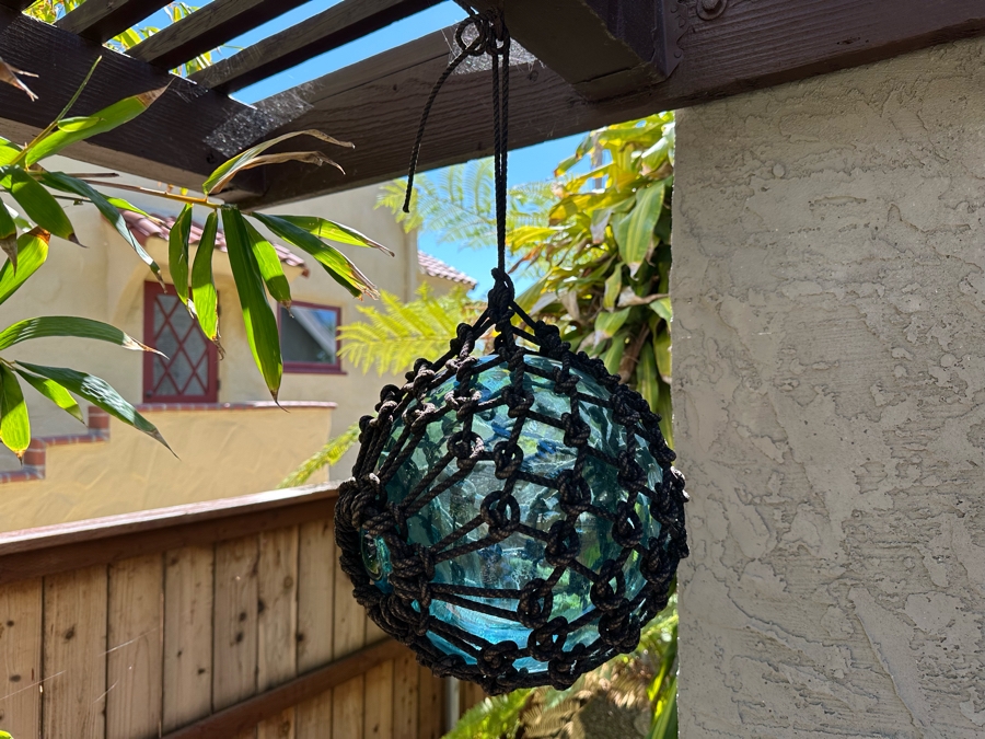 Large Vintage Japanese Glass Fishing Float 10'W	 [Photo 2]