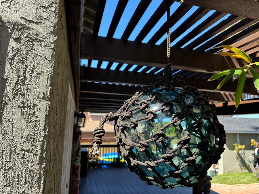 Large Vintage Japanese Glass Fishing Float 10'W	 [Photo 4]