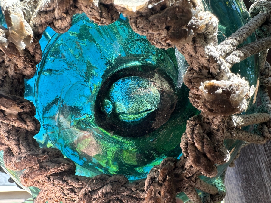 Large Vintage Japanese Glass Fishing Float 10'W	 [Photo 6]