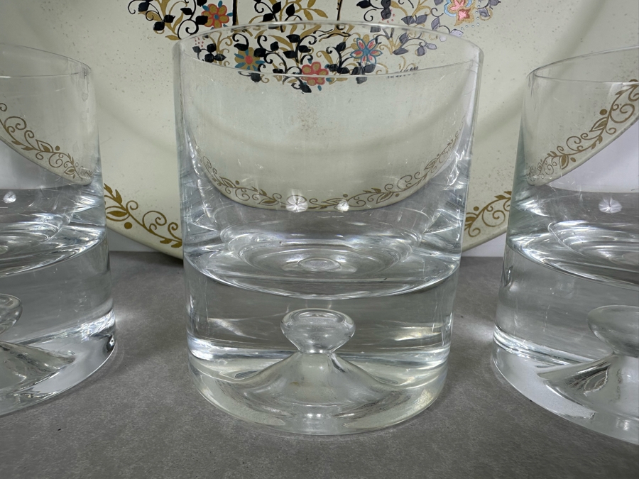 Just Added - Vintage Maxey 21'R Metal Tray, Vintage MCM Glass Decanter And Four Lowball Glasses [Photo 2]