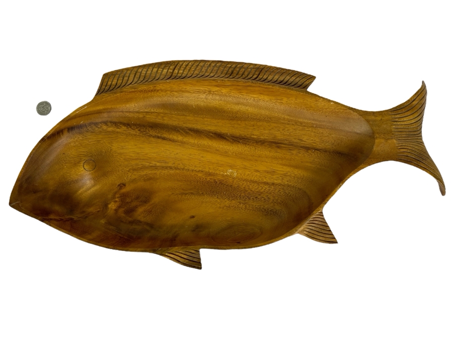 Just Added - Large Wooden Fish Platter Tray 26' X 12.5'