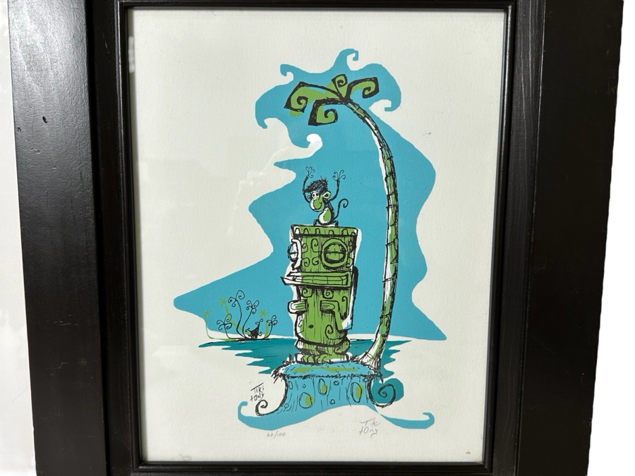 Just Added - Artist Signed Limited Edition Tiki Tony Print 10.5'W X 13.5'H Framed 17'W X 20'H [Photo 1]