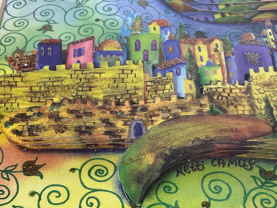 Just Added - Ketti Camus Artist Signed Artist Proof Three-Dimensional Mixed-Media Jerusalem Dove Of Peace Artwork Shadowbox Framed 23' X 18' [Photo 6]