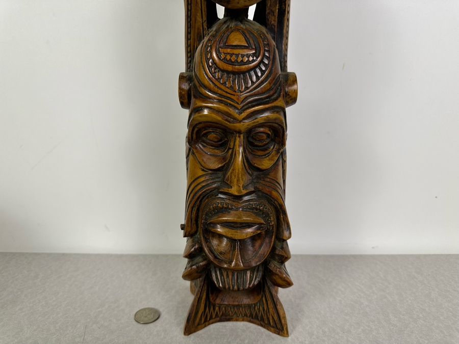 Just Added - Vintage Hand Carved Wooden Totem Sculpture 19.5'H [Photo 3]