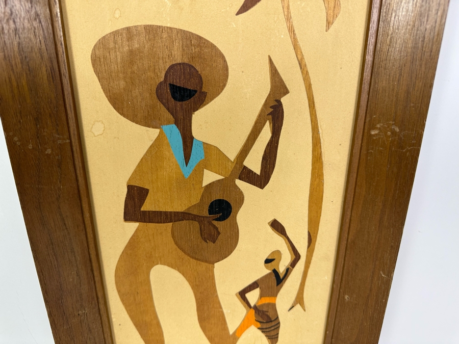 Just Added - Vintage MCM Applied Wood Art Signed Jonero Illinois Moulding Co Framed 10.5' X 23' [Photo 3]