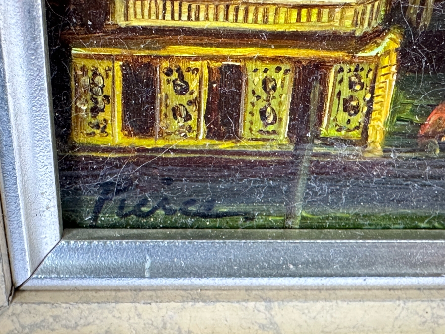 Just Added - Original Italian Canal Scene Painting On Board 10' X 8' Framed 12' X 10' [Photo 9]