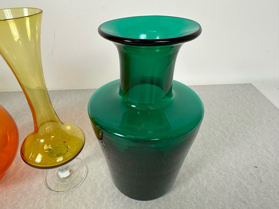 Just Added - Collection Of Vintage MCM Glass Vases 7'H-8'H [Photo 4]