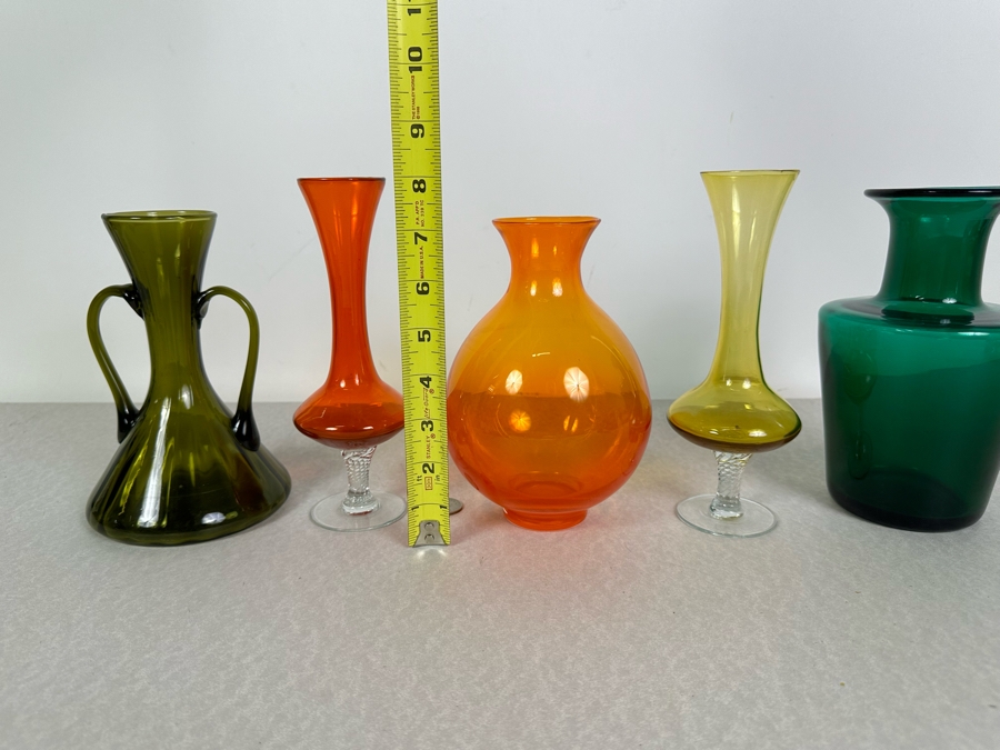 Just Added - Collection Of Vintage MCM Glass Vases 7'H-8'H [Photo 8]