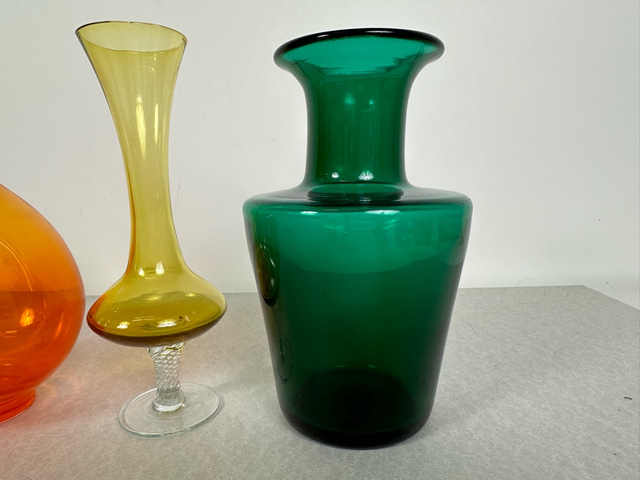 Just Added - Collection Of Vintage MCM Glass Vases 7'H-8'H [Photo 3]
