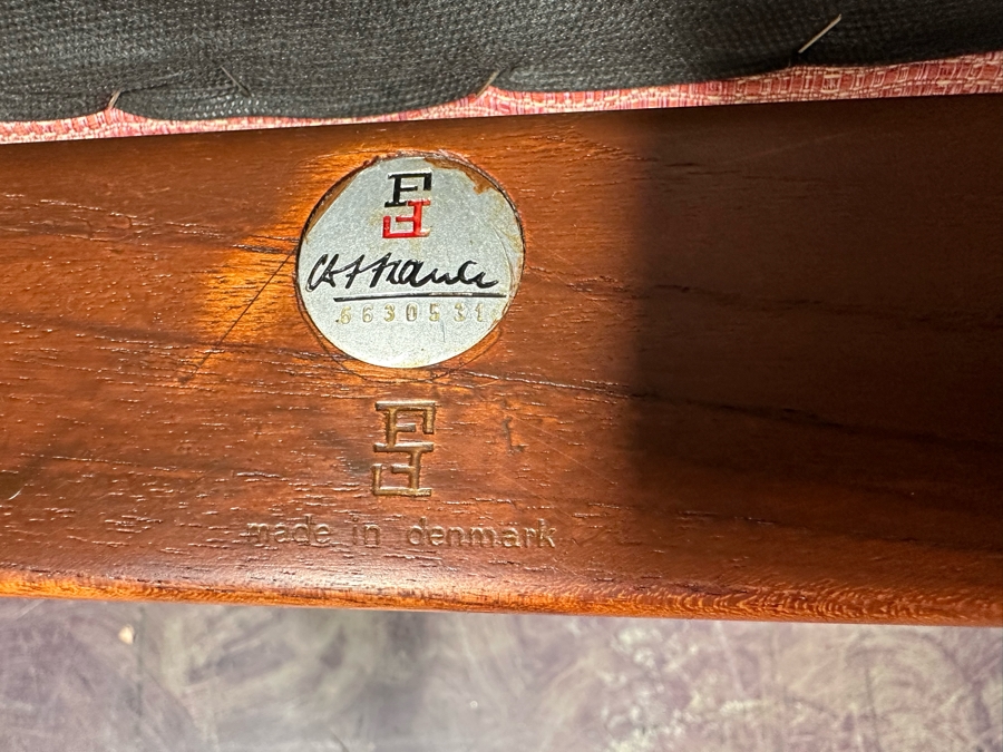 Just Added - Vintage Mid-Century Modern Finn Juhl Model #191 Side Chairs For France & Son Imported By John Stuart Inc, A Pair 21'W X 22'D X 32'H [Photo 12]