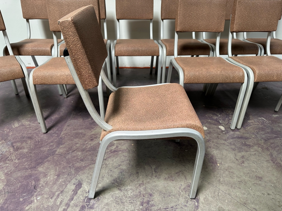 Just Added - Vintage Art Deco Machine Age Aluminum Vinyl Wear-Ever Side Chairs Stackable By The Aluminum Cooking Utensil Co., Inc. 17.5'W X 17'D X 32'H [Photo 8]