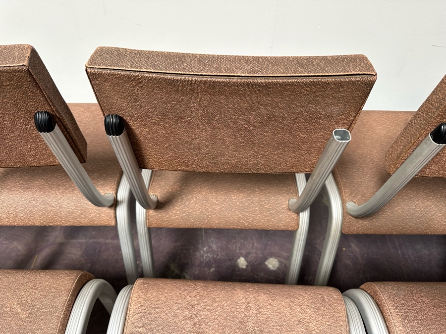 Just Added - Vintage Art Deco Machine Age Aluminum Vinyl Wear-Ever Side Chairs Stackable By The Aluminum Cooking Utensil Co., Inc. 17.5'W X 17'D X 32'H [Photo 16]