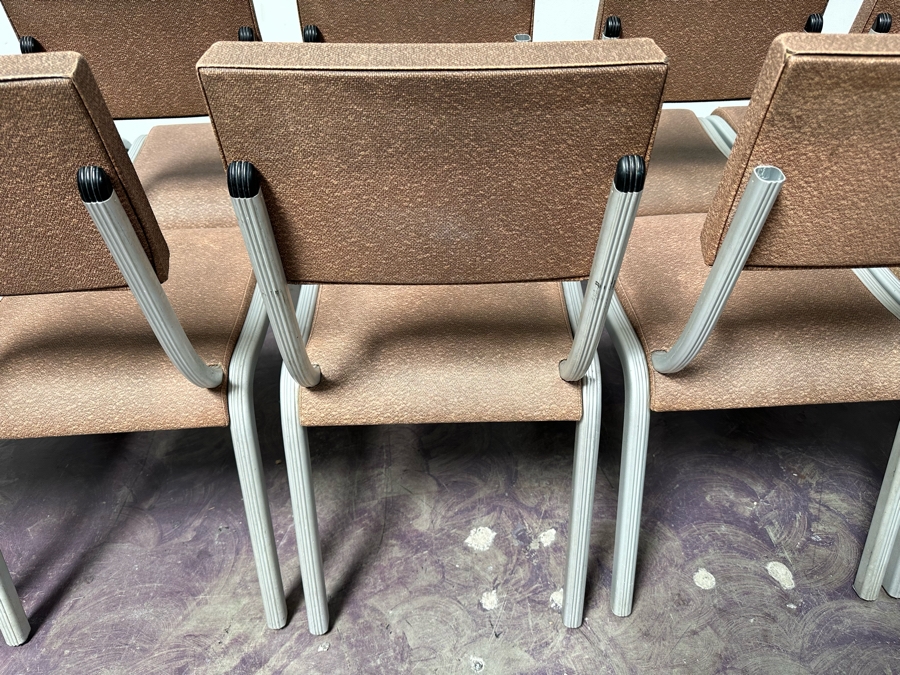 Just Added - Vintage Art Deco Machine Age Aluminum Vinyl Wear-Ever Side Chairs Stackable By The Aluminum Cooking Utensil Co., Inc. 17.5'W X 17'D X 32'H [Photo 14]