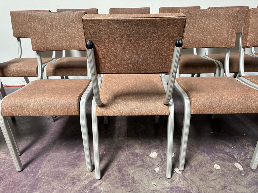 Just Added - Vintage Art Deco Machine Age Aluminum Vinyl Wear-Ever Side Chairs Stackable By The Aluminum Cooking Utensil Co., Inc. 17.5'W X 17'D X 32'H [Photo 7]