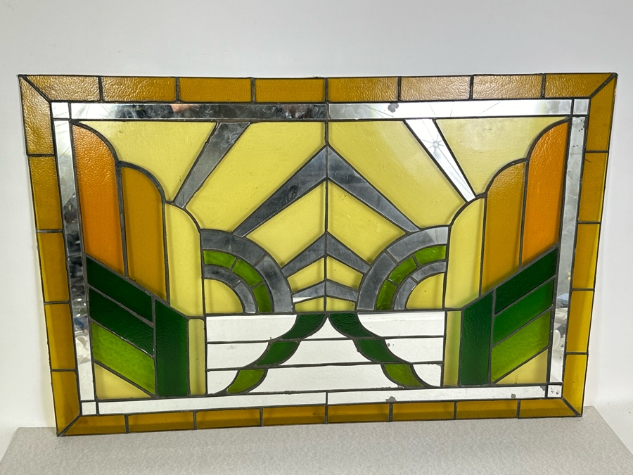 Vintage Stained Glass From Littlefield's Restaurant In The Spreckels Building San Diego 36W X 23.5H [Photo 2]
