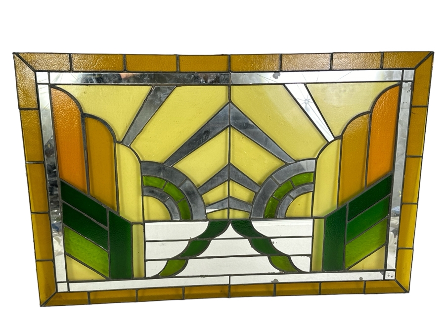Vintage Stained Glass From Littlefield's Restaurant In The Spreckels Building San Diego 36W X 23.5H