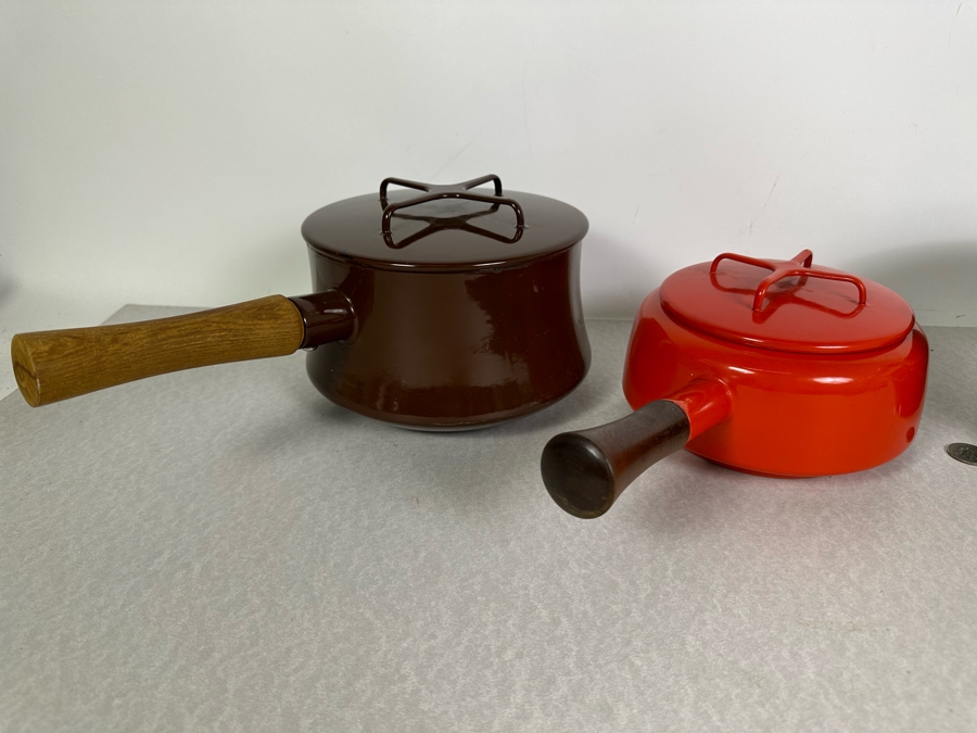 Dansk Mario Batali Black Enamel Covered Pot 14'W And Pair Of Dansk Covered Enamel Pots 14'W & 12'W [Photo 2]