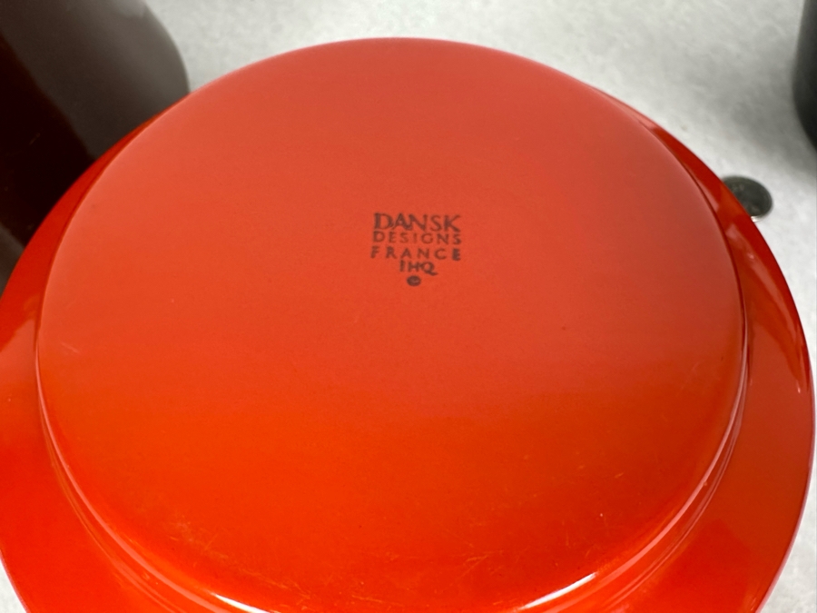 Dansk Mario Batali Black Enamel Covered Pot 14'W And Pair Of Dansk Covered Enamel Pots 14'W & 12'W [Photo 5]