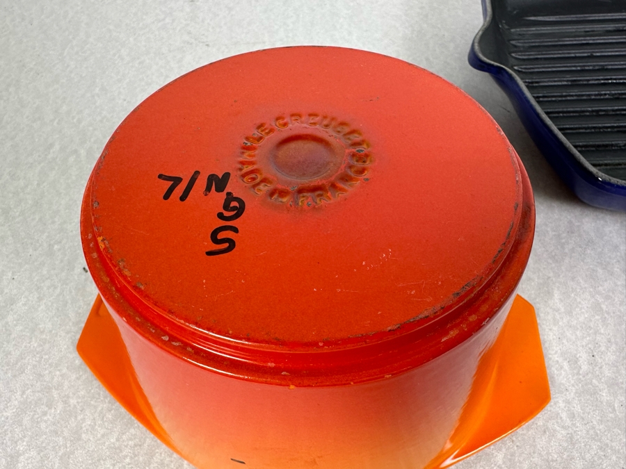 Le Creuset Cast Iron Enamel Pot & Skillet Made In France 17'W X 9'H [Photo 4]