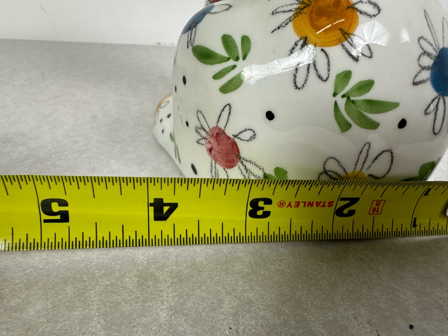Hand Painted Italian Pottery Cat Piggy Bank 6'W X 4'D X 7'H [Photo 6]