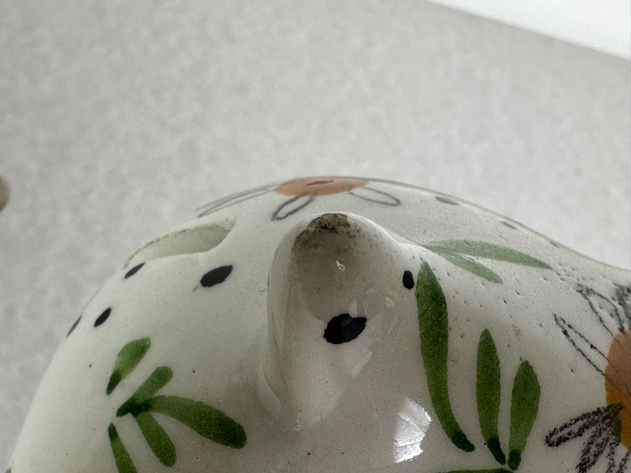 Hand Painted Italian Pottery Cat Piggy Bank 6'W X 4'D X 7'H [Photo 4]