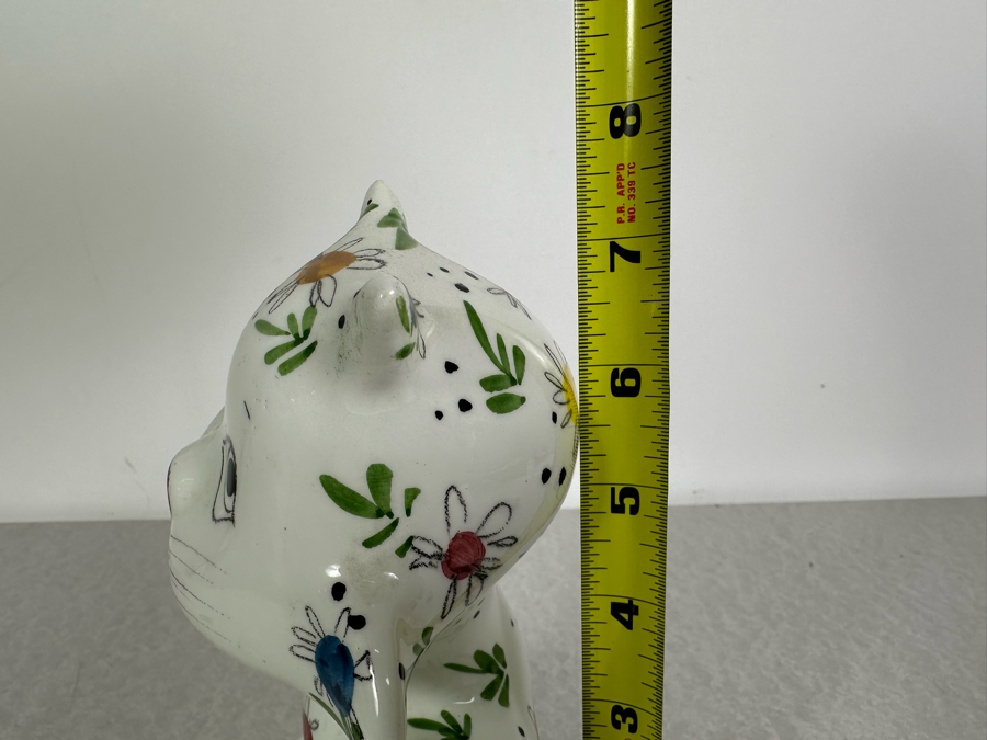 Hand Painted Italian Pottery Cat Piggy Bank 6'W X 4'D X 7'H [Photo 7]