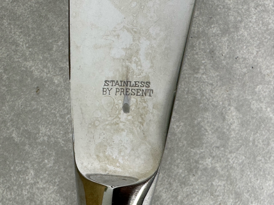 Vintage MCM Present Carving Set & Kala-Wood 4 Piece TV Tray Set By Imperial New Old Stock [Photo 4]