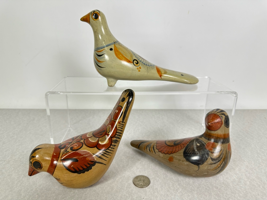 (3) Mexican Pottery Bird Figurines 8'W [Photo 2]