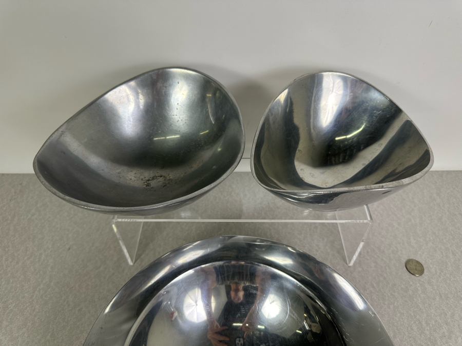 (3) Nambe Bowls: (1) Classic 639 12'W & (2) 569 Bowls 9'W [Photo 5]