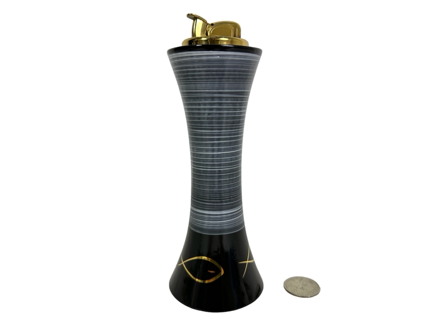 Vintage Mid-Century Modern Pottery Evans Lighter 7'H & Matching Ashtray [Photo 2]